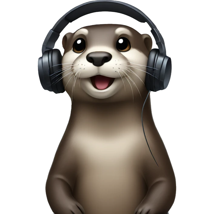 Otter listening to music emoji
