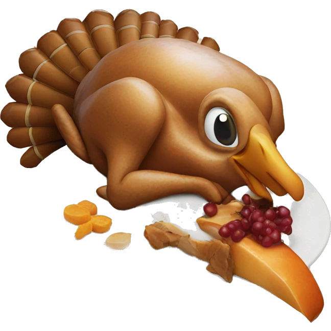 eating a turkey emoji