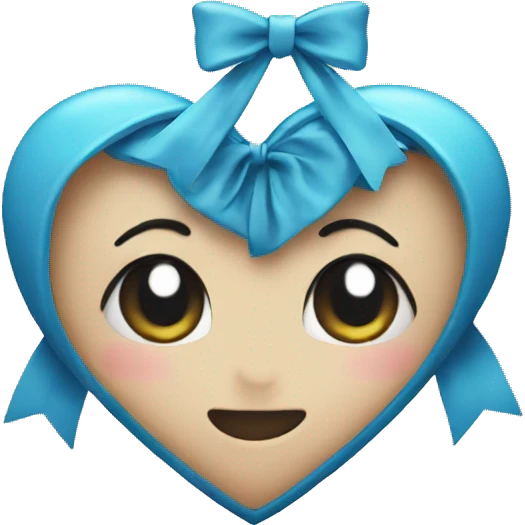 heart with a bow emoji but blue emoji