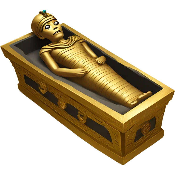  mummy in gold coffin egypt emoji