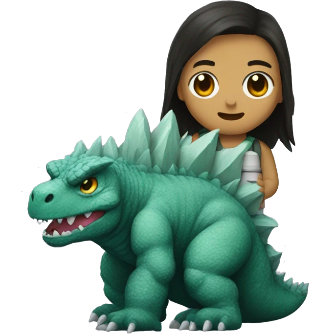 Godzilla holding a Godzilla plushie emoji