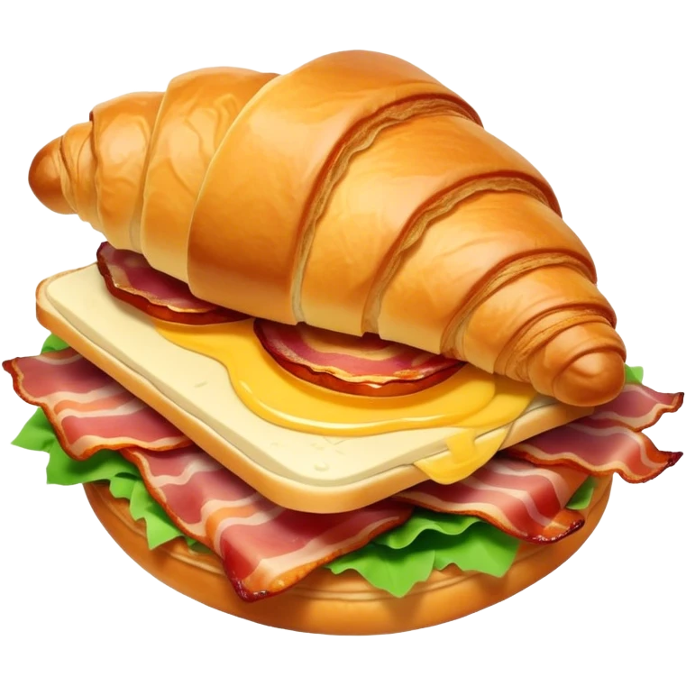 Croissant Sandwich 🥐🥓 emoji