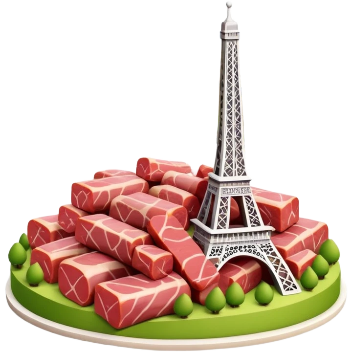  paris art city SPAM meat sculpture arty landscape  emoji