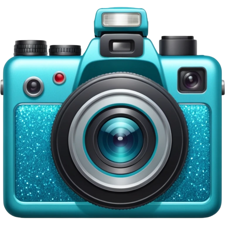 glitter cian câmera emoji