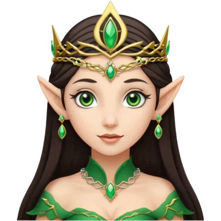 elf woman wearing tiara and dark hair emoji