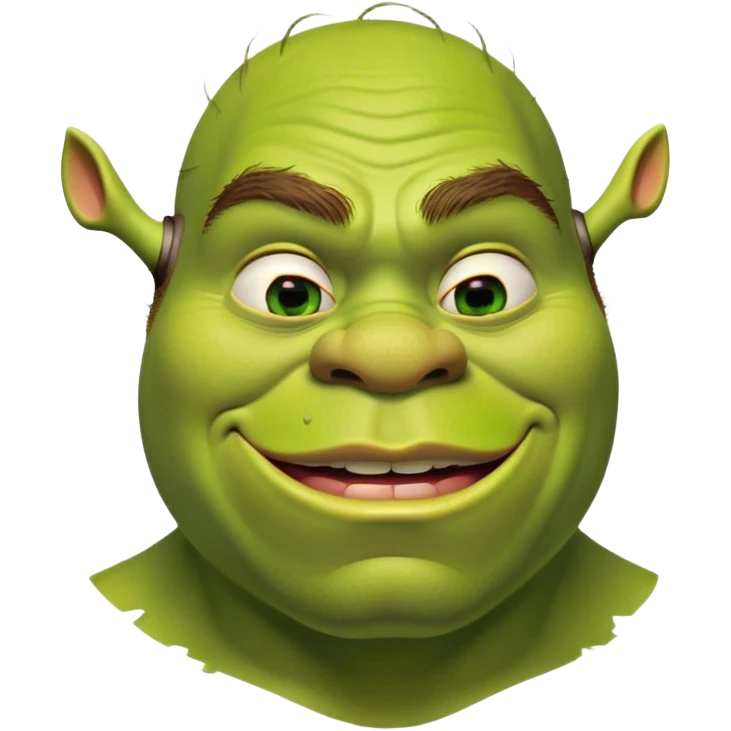 Shrek mordiéndose el labio emoji