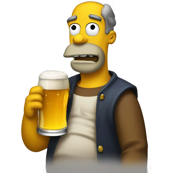 homer drinking  a beer emoji