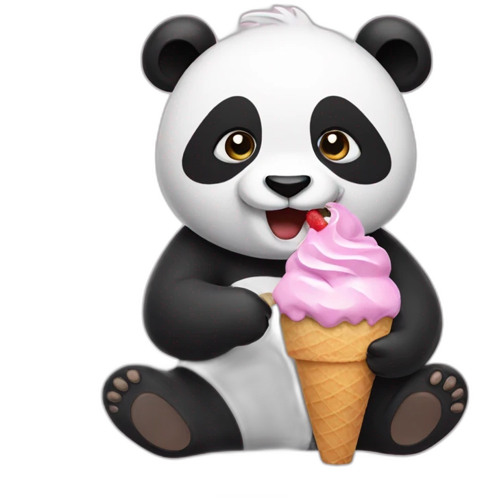 Panda eating ice cream  emoji