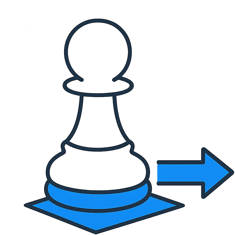 chess opening move, transparent background (only the background should be transparent, not the illustration itself or any white that is part of the illustration) emoji