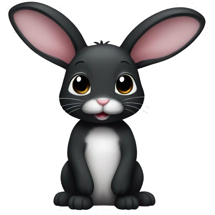Black bunny with white tummy emoji