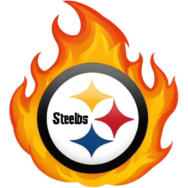 pittsburgh steelers logo on fire  emoji