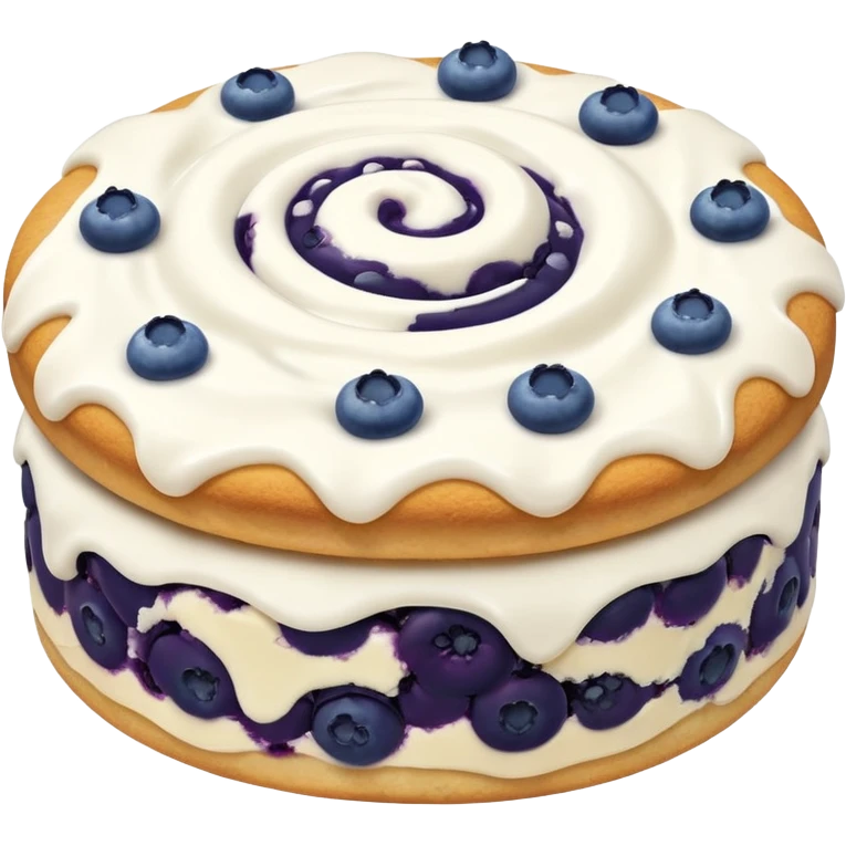 plain blueberry biscuit with 1 icing swirl on top emoji