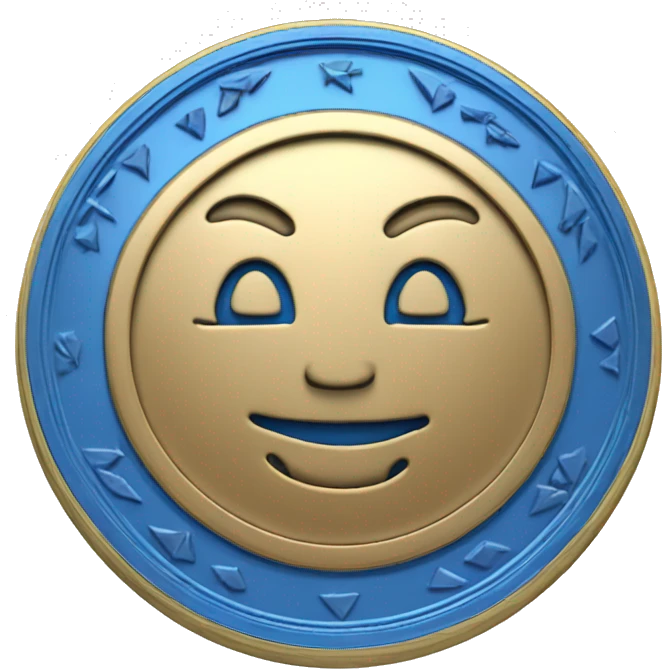 Tonoin coin 3d blue emoji
