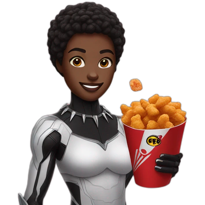 Black panther with kfc emoji