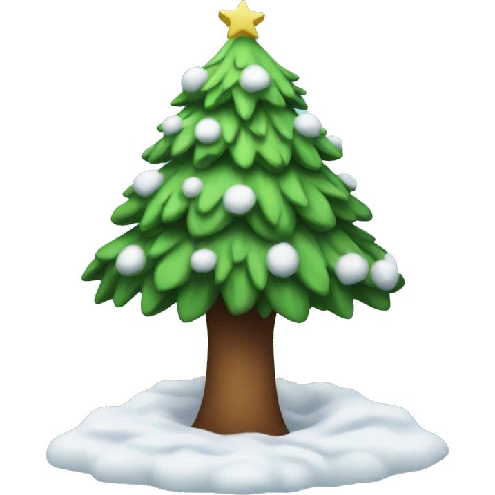 Christmas tree with snow emoji