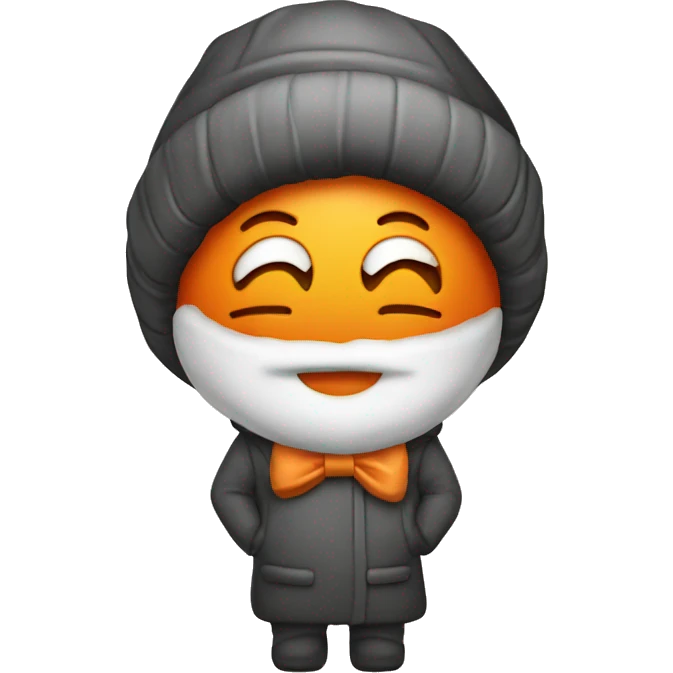 Winter orange chocolate with bow emoji