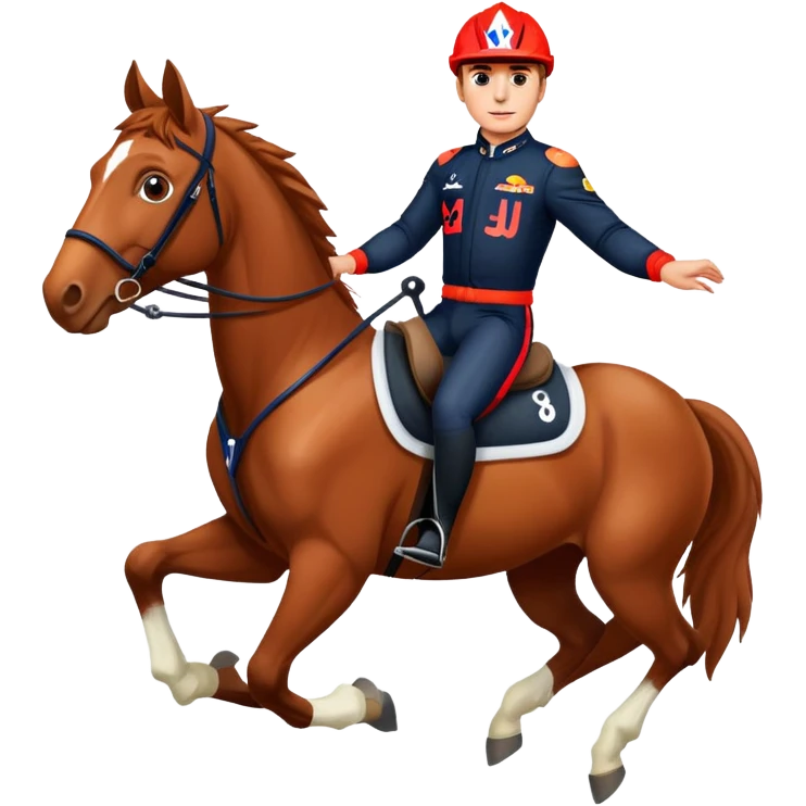 max verstappen driving a horse emoji
