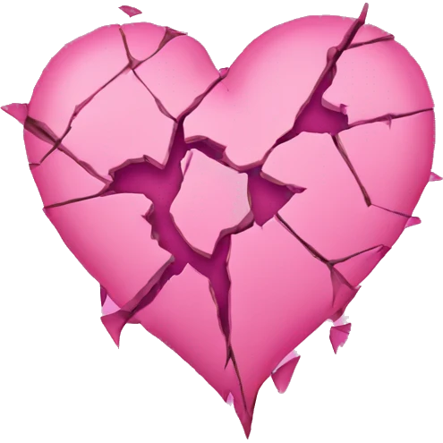 Pink shattered heart emoji