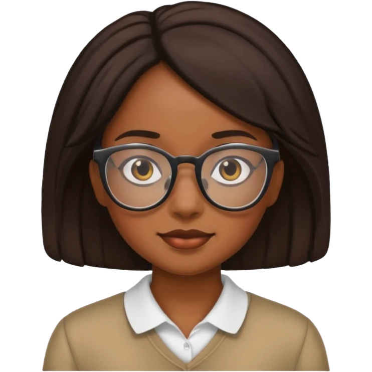 Black girl with glasses  emoji