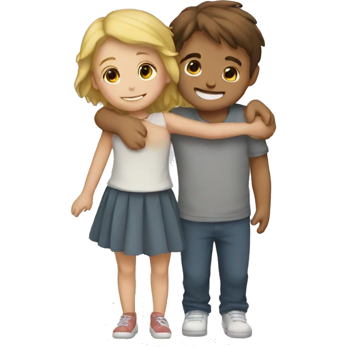 boy and girl hug emoji