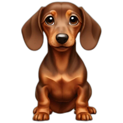 A brown mini dachshund ￼ emoji