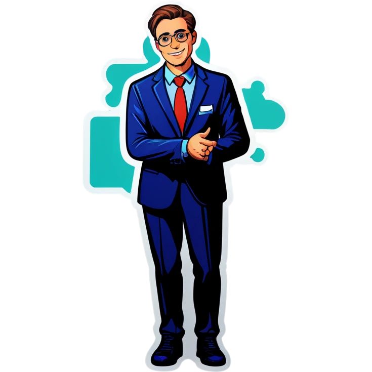 Man with a correct answer emoji