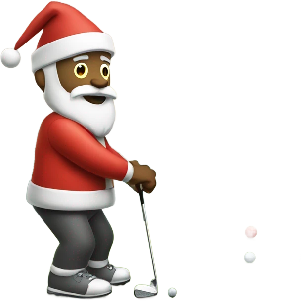 Santa golfing emoji