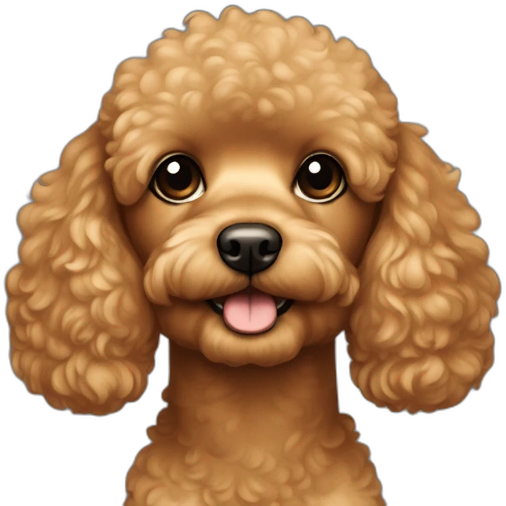 The muzzle of the little toy poodle is carmel-colored emoji