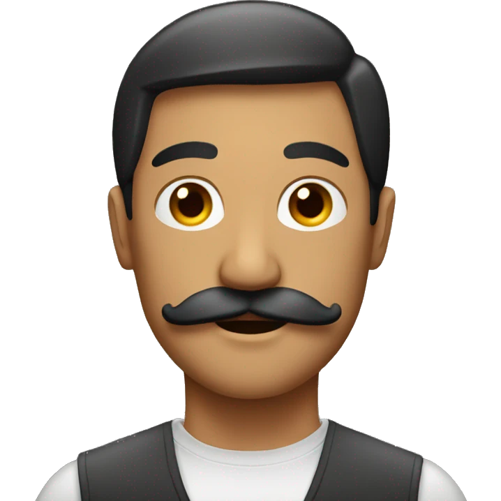 Man with mustache and breasts emoji