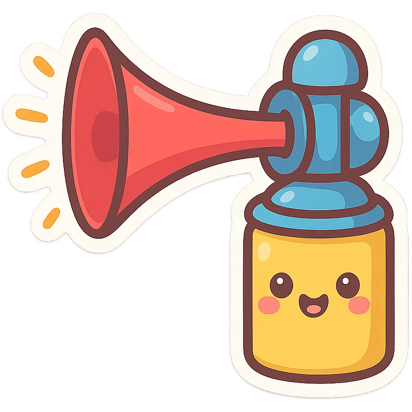 air horn, playful and colorful, no text, suitable as an emoji emoji
