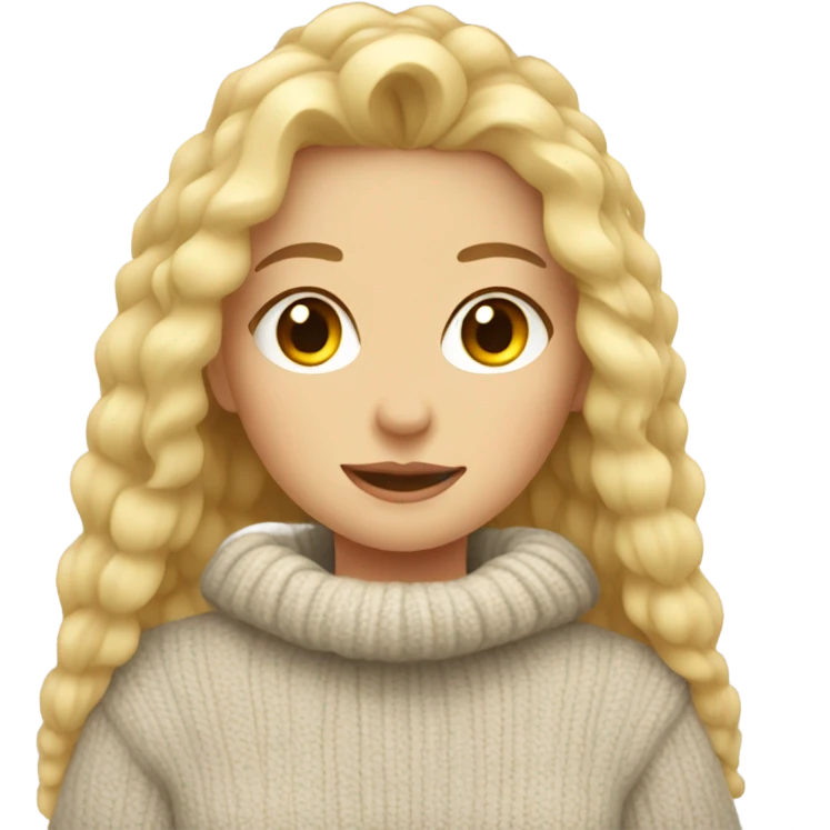 blonde girl in cozy sweater cartoon emoji