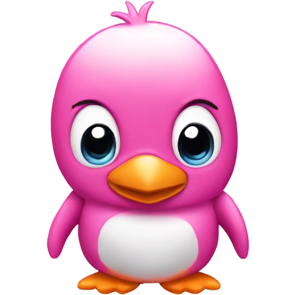 Pink penguin with ears emoji