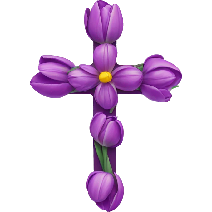 cross with tulips  emoji
