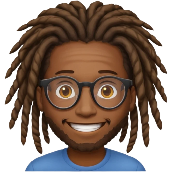 a black african guy with dreadlocks, wearing glasses and aura farming emoji emoji