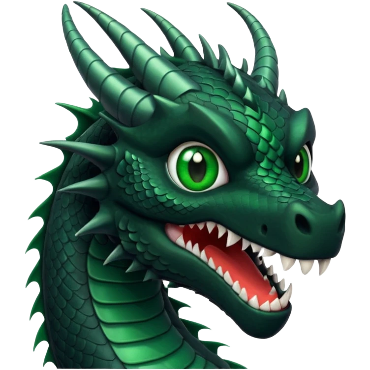 black dragon with green eyes emoji