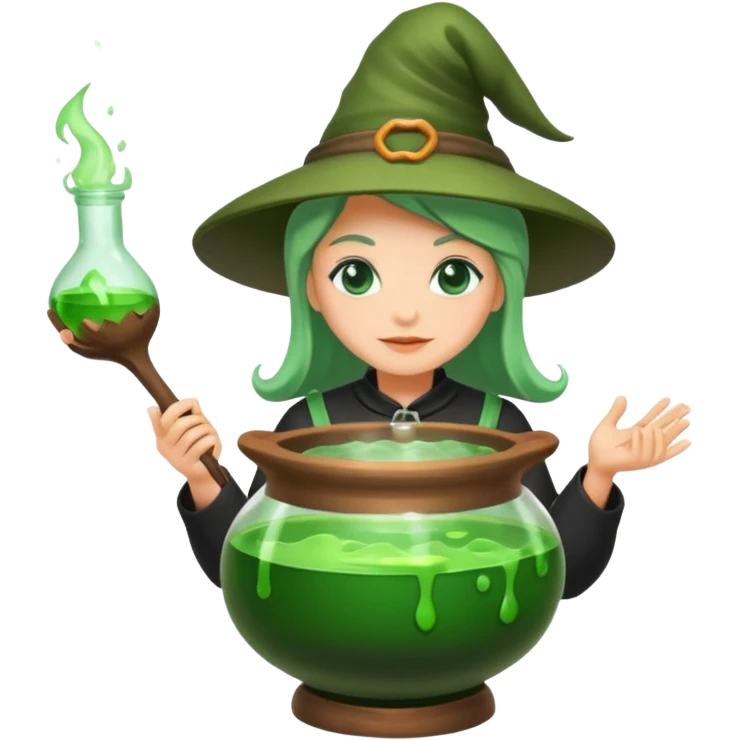 green witch cooking potion emoji