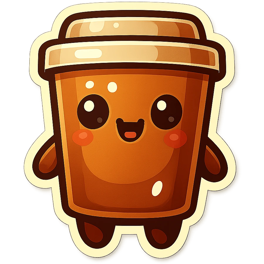 Tall coffee cup, large awkward emoji