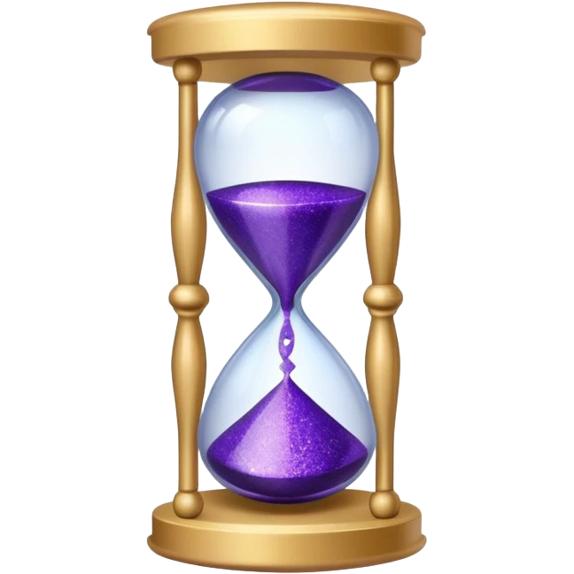 glitter purple hourglass emoji