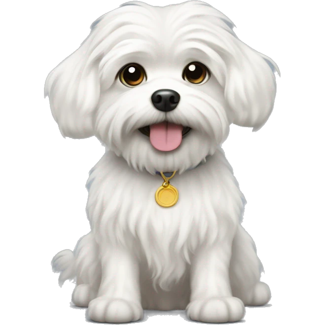 White dog with curly hair maltese emoji