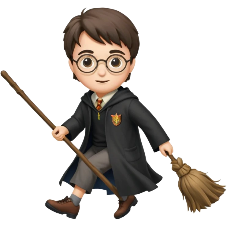 Harry potter riding a broomstick emoji