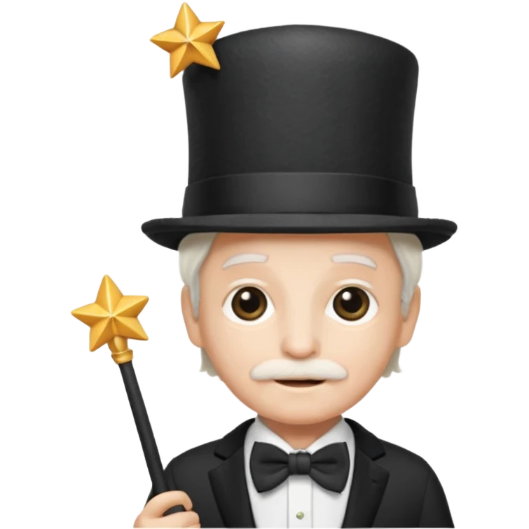 67 kid with a bowtie, a fancy hat and a wand emoji