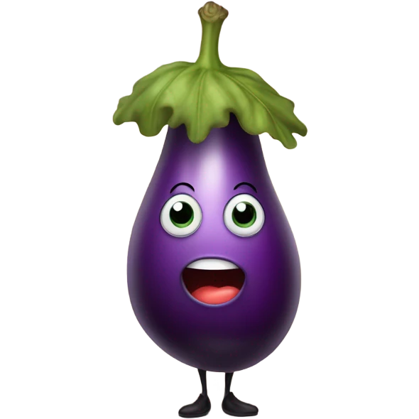 eggplant with legs hat and eyes emoji
