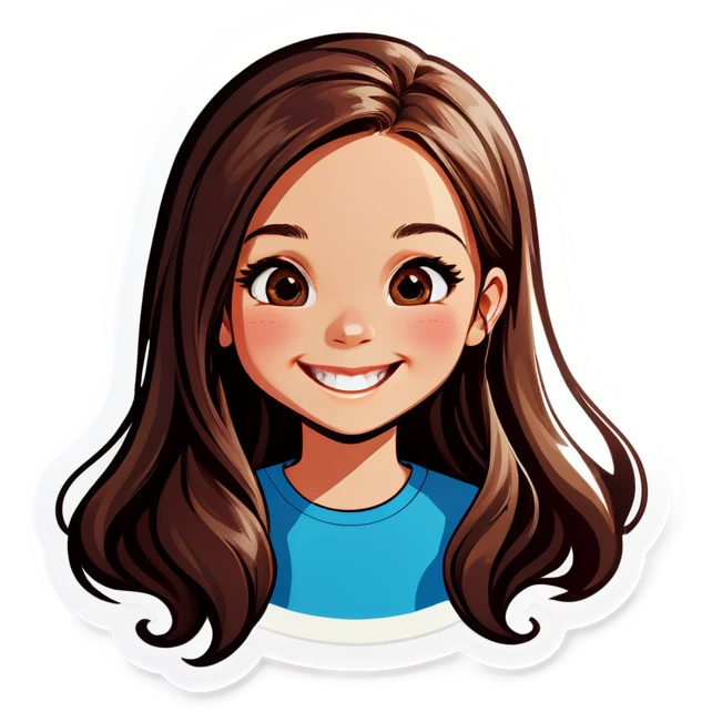 smiling girl with long hair emoji