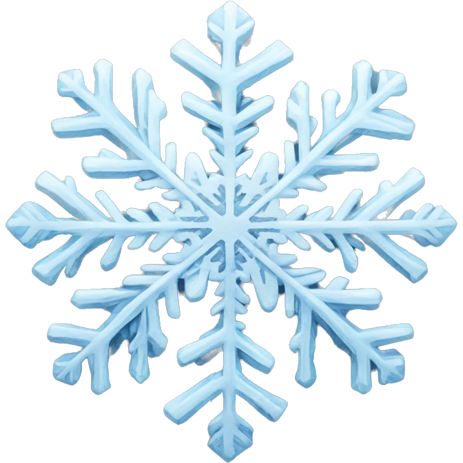 A detailed snowflake with intricate icy patterns, soft blue tones emoji