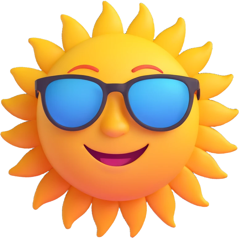 smiling sun with sunglasses emoji