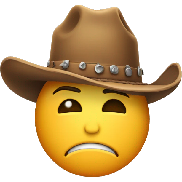 Sobbing face with cowboy hat emoji