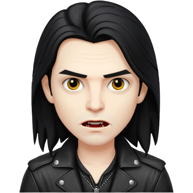 rockstar vampire neutral face emoji