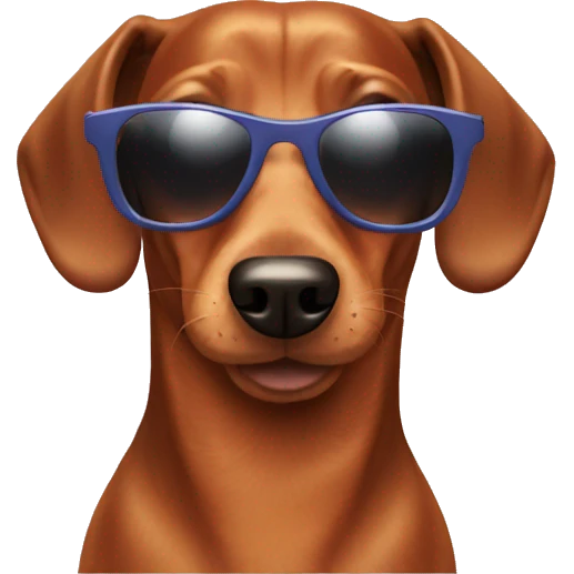 dachshund with sunglasses emoji