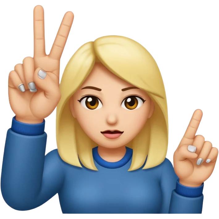 A baddie showing middle finger  emoji