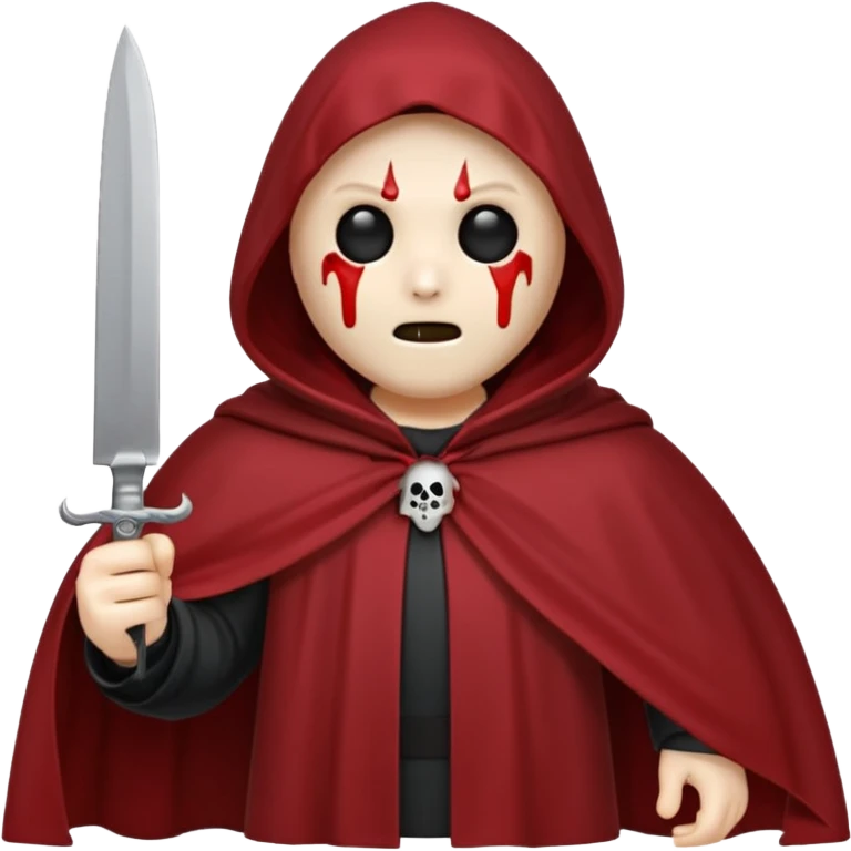 make a ghost face emoji with a cloak on and a bloody knife from the movie scream emoji